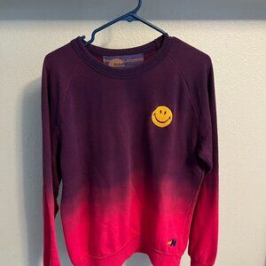 Aviator Nation Smiley Ombre Sweatshirt Size Medium